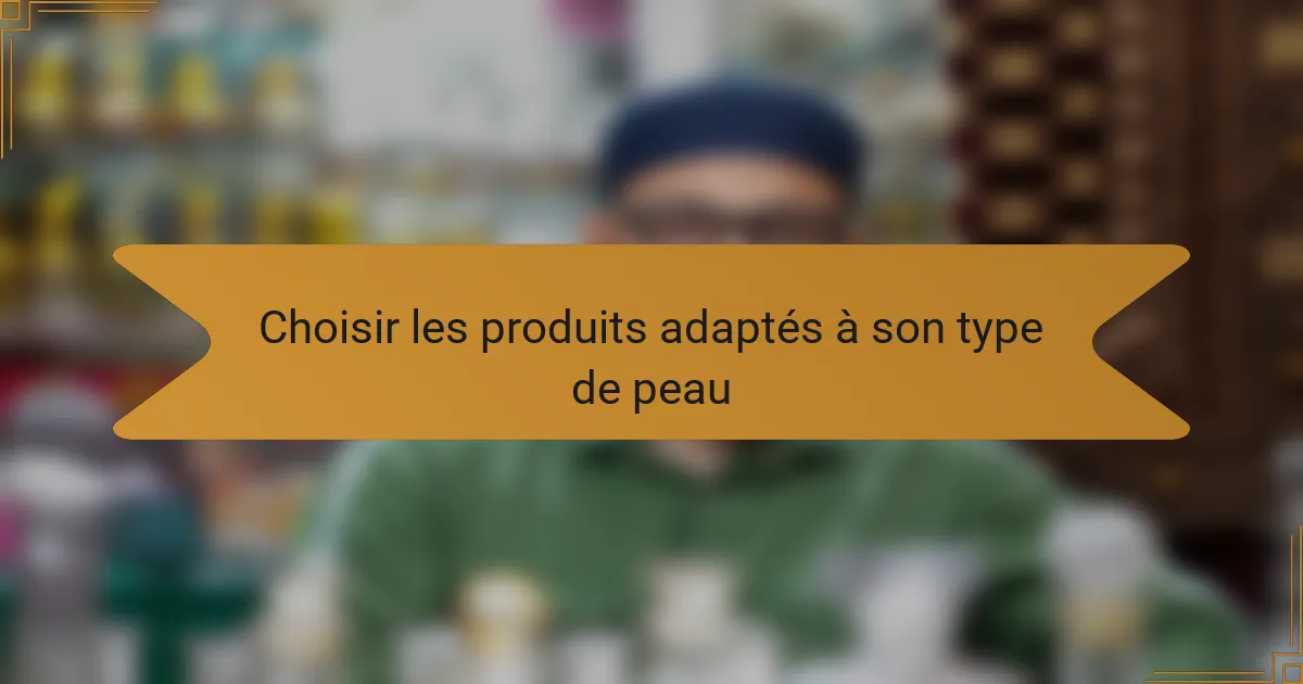 Choisir les produits adaptés à son type de peau