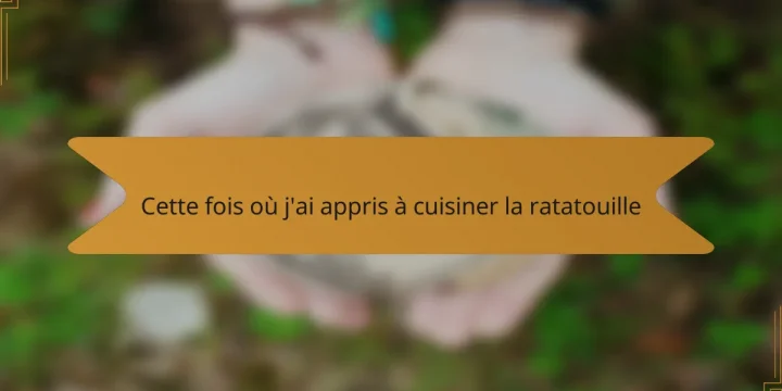 Cette fois où j’ai appris à cuisiner la ratatouille