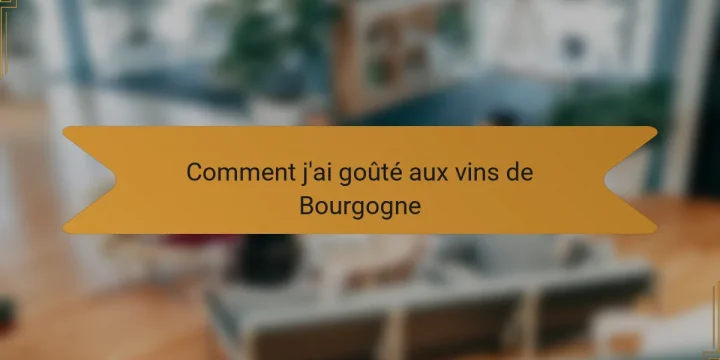 Comment j’ai goûté aux vins de Bourgogne