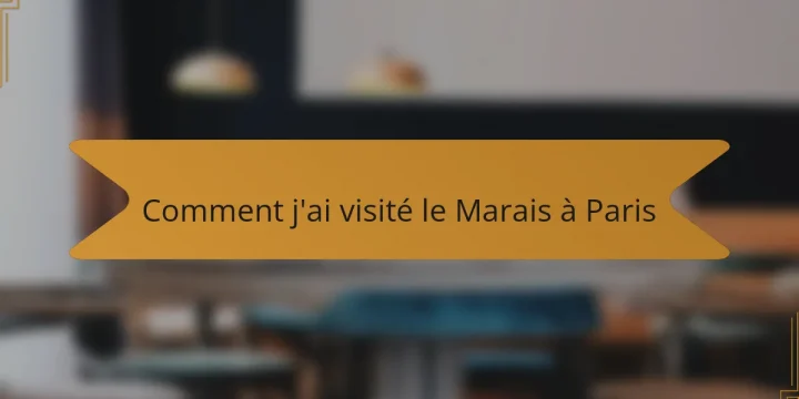 Comment j’ai visité le Marais à Paris
