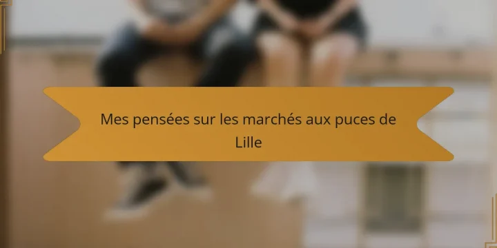 Mes pensées sur les marchés aux puces de Lille