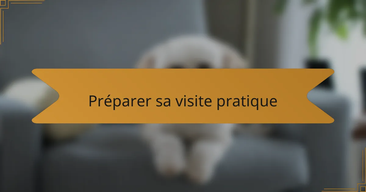 Préparer sa visite pratique