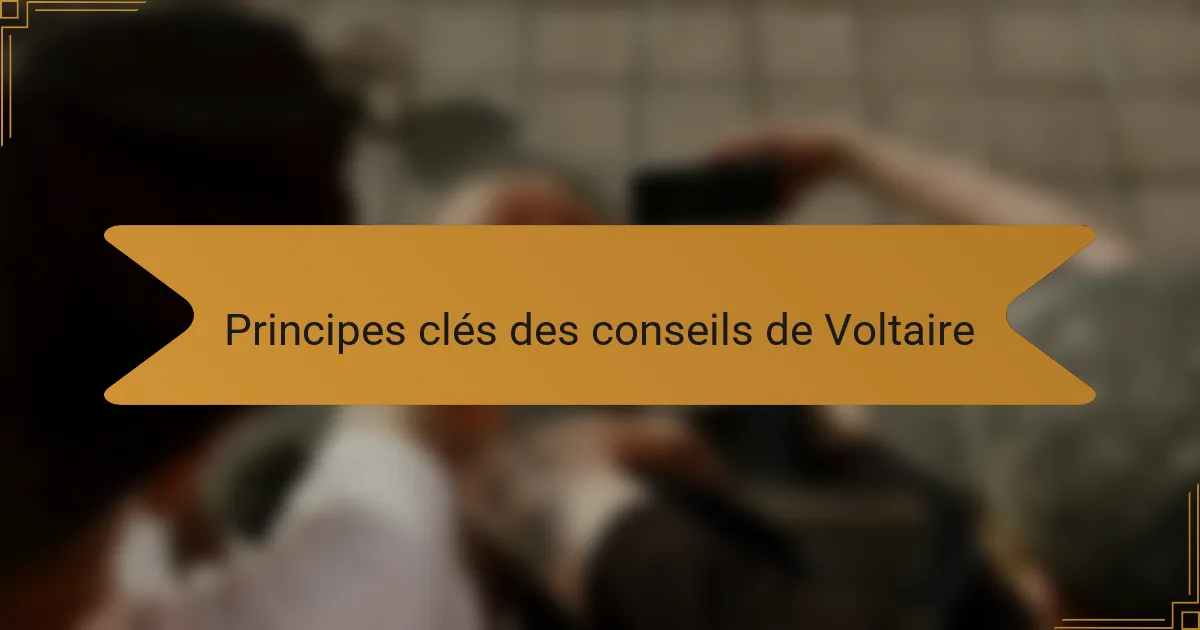 Principes clés des conseils de Voltaire