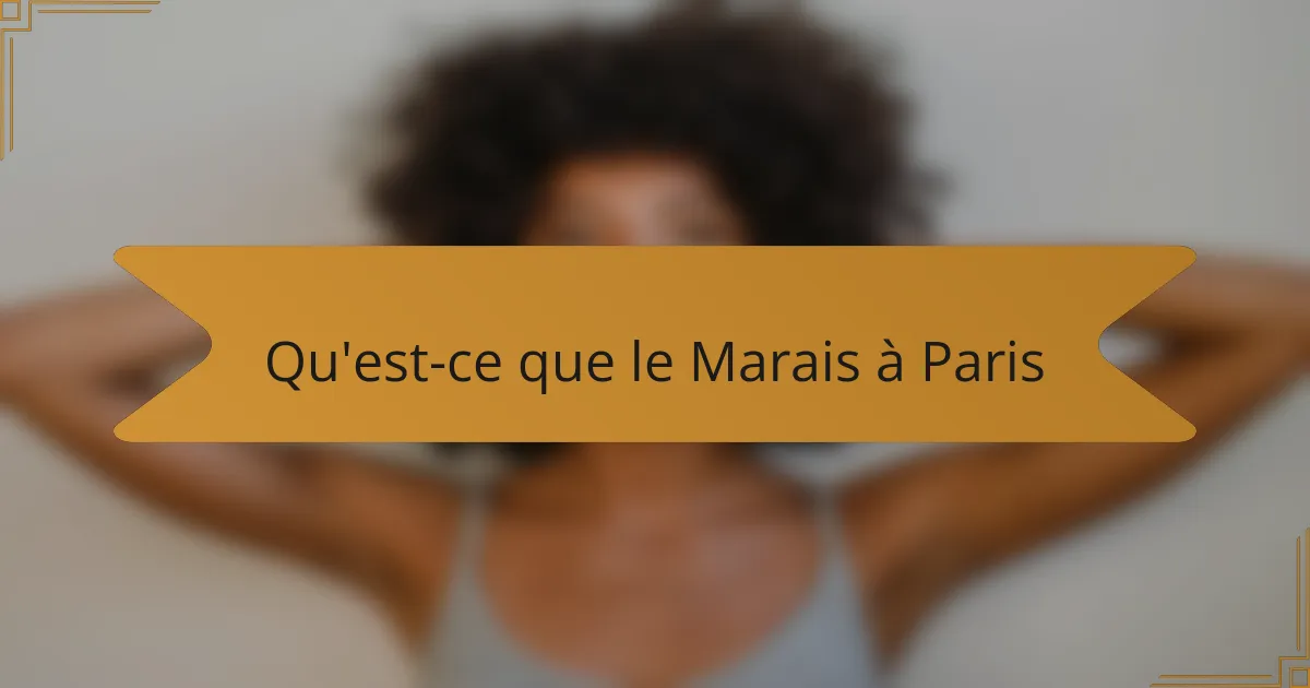 Qu'est-ce que le Marais à Paris