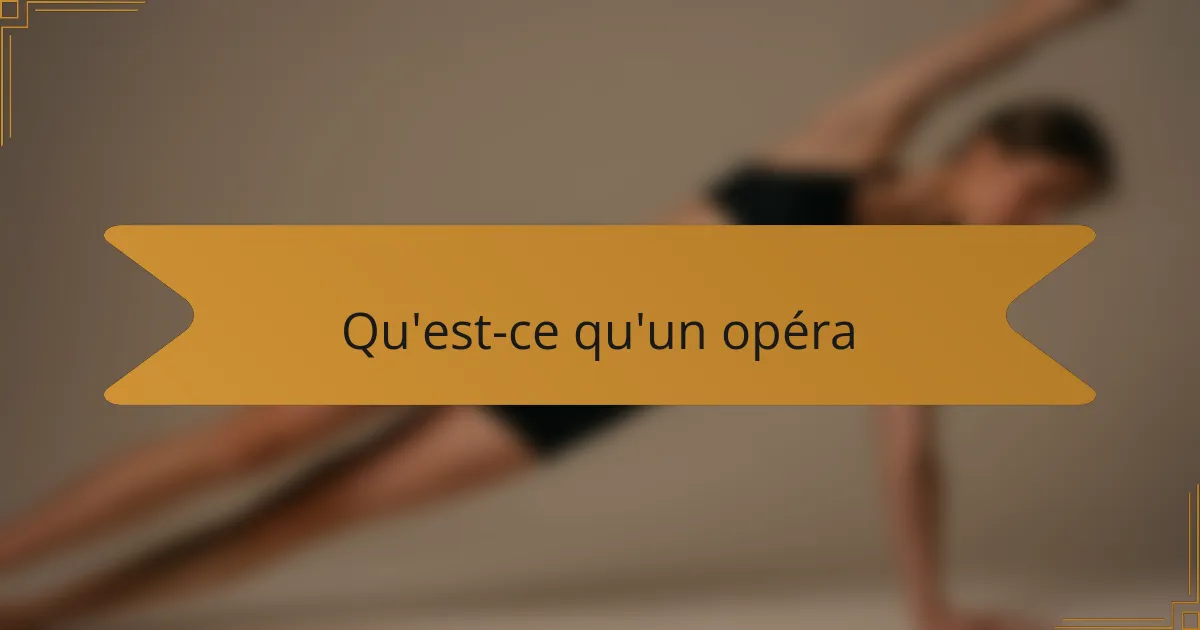 Qu'est-ce qu'un opéra